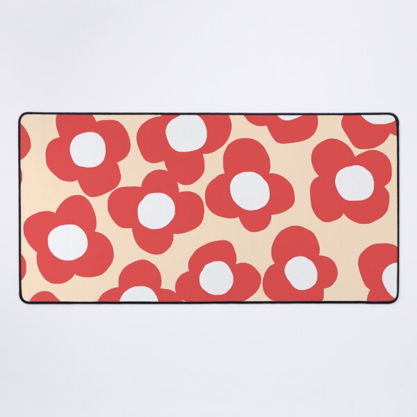 Item preview, 80's Retro Scandinavian Red Flowers designed and sold by Deutschic.