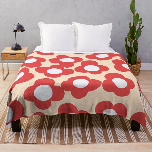 Item preview, 80's Retro Scandinavian Red Flowers designed and sold by Deutschic.
