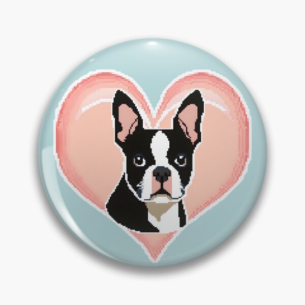 Item preview, Love Bostons (Terriers) Pink Heart frame Pixel designed and sold by Rogue Wizard.