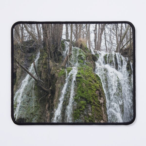 Item preview, Forest Bathing - Splendid Woodland Waterfall with Mossy Rocks designed and sold by Georgia Mizuleva.