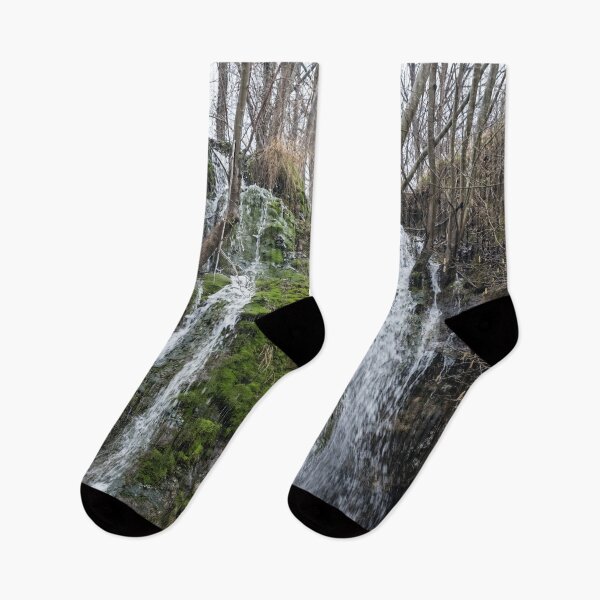 Item preview, Forest Bathing - Splendid Woodland Waterfall with Mossy Rocks designed and sold by Georgia Mizuleva.