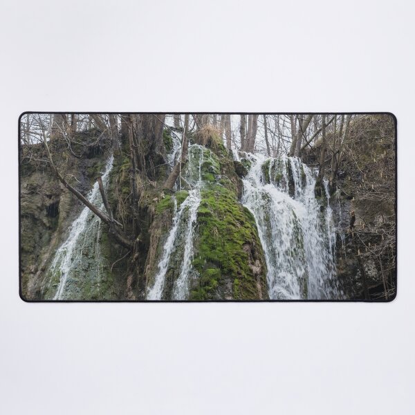 Item preview, Forest Bathing - Splendid Woodland Waterfall with Mossy Rocks designed and sold by Georgia Mizuleva.