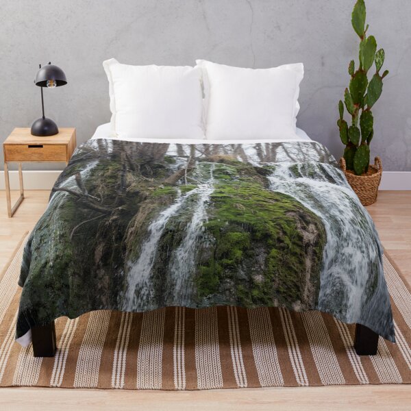 Item preview, Forest Bathing - Splendid Woodland Waterfall with Mossy Rocks designed and sold by Georgia Mizuleva.