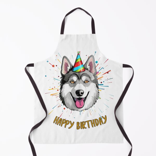 Item preview, Birthday Husky - Gray - Happy Birthday! designed and sold by wotsthis.