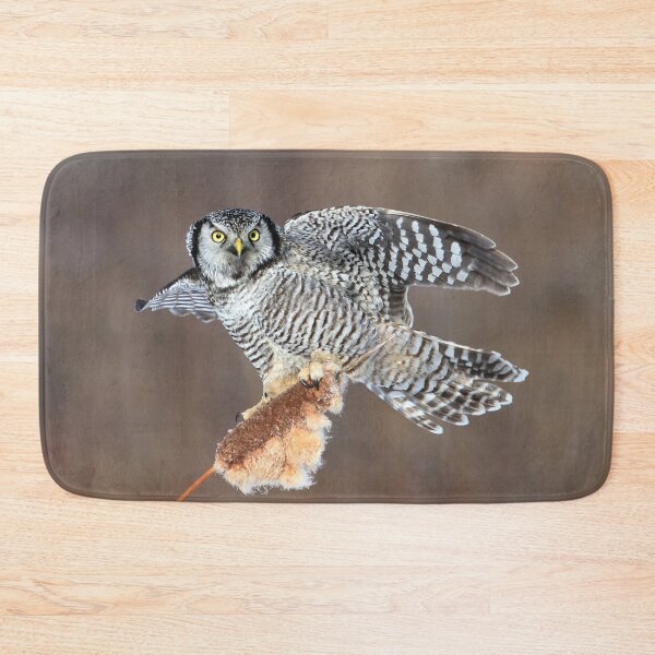 Item preview, Hawk owl on cattail designed and sold by locustgirl.