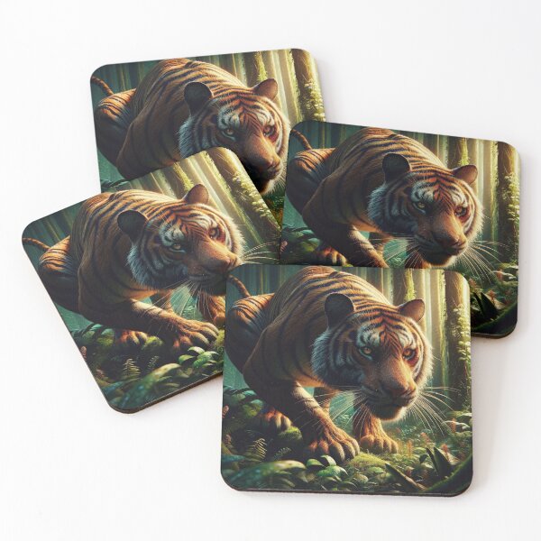 Item preview, Emerald Ambush: The Tiger's Quiet Approach designed and sold by OmniGoods.