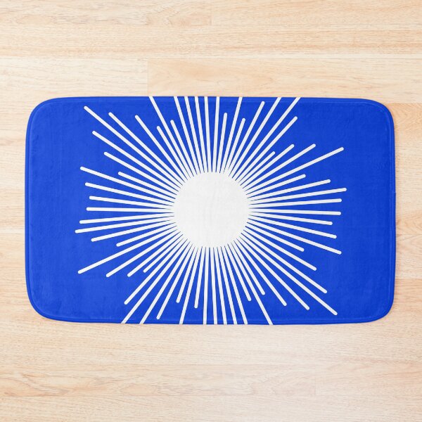 Item preview, Mid Century Modern Minimalist Sunburst Retro Sun Royal Blue and White designed and sold by kierkegaard.