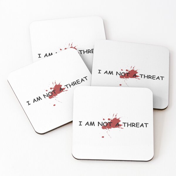 Item preview, I AM NOT A THREAT - comic sans w/ blood splatter designed and sold by boy with brain.