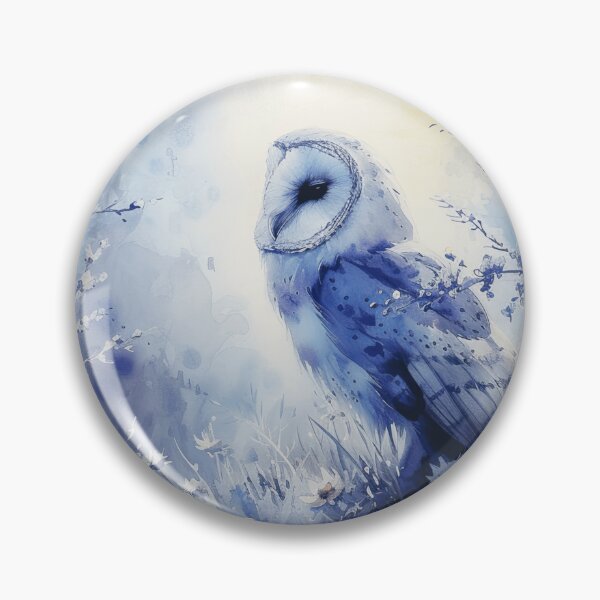 Item preview, Blue Floral Barn Owl Illustration designed and sold by TheAnimalZ00.