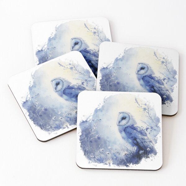 Item preview, Blue Floral Barn Owl Illustration designed and sold by TheAnimalZ00.