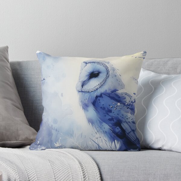Item preview, Blue Floral Barn Owl Illustration designed and sold by TheAnimalZ00.