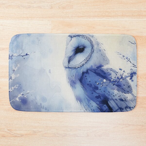 Item preview, Blue Floral Barn Owl Illustration designed and sold by TheAnimalZ00.