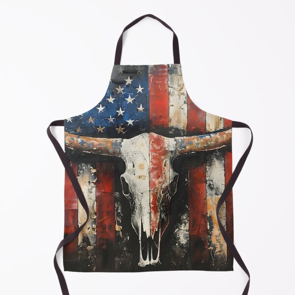 Item preview, Patriotic American flag Longhorn skull print designed and sold by dcrc.