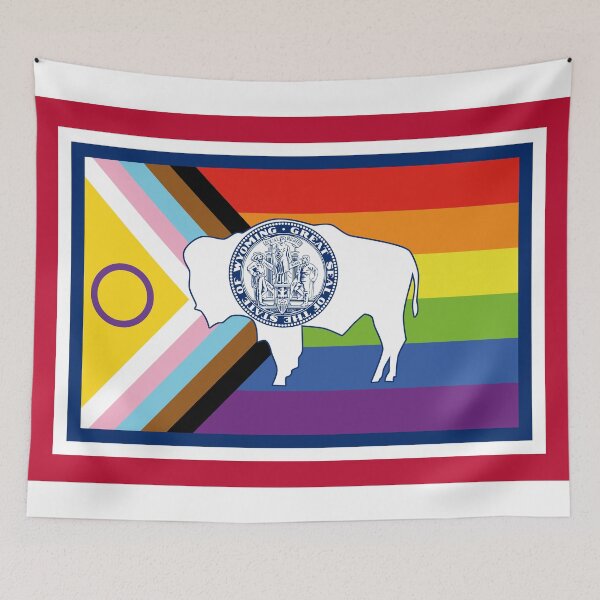 Item preview, State of Wyoming Intersex Inclusive Progress Pride Flag designed and sold by WokeBespoke.