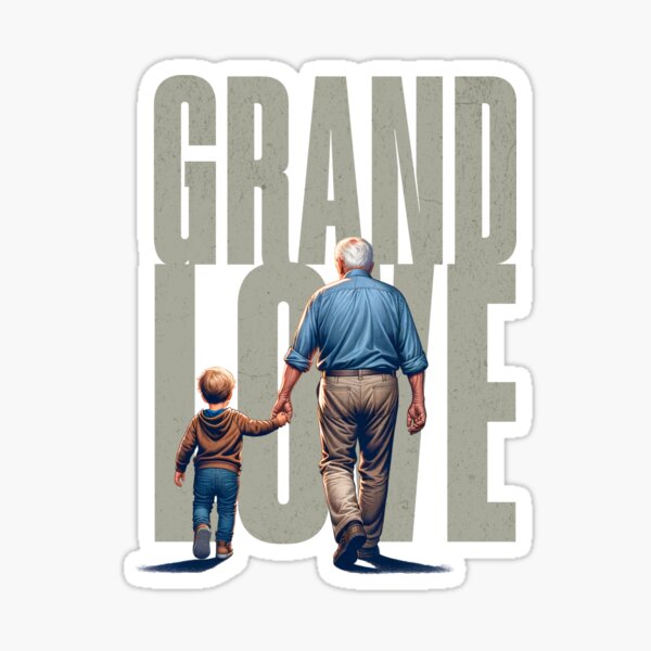 Item preview, Grandfather and Grandson Together, Grandpa Love Forever, Holding Hands designed and sold by DAMOTAmagazine.