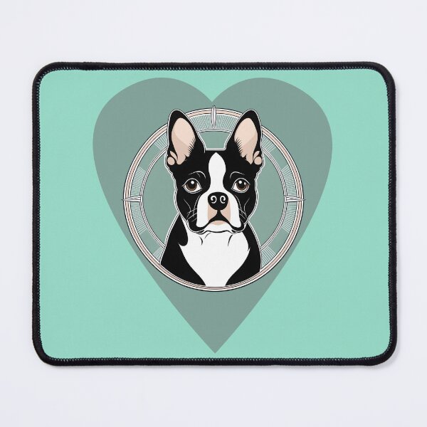 Item preview, Love Bostons (Terriers) Tall Blue Heart & circle frame designed and sold by Rogue Wizard.
