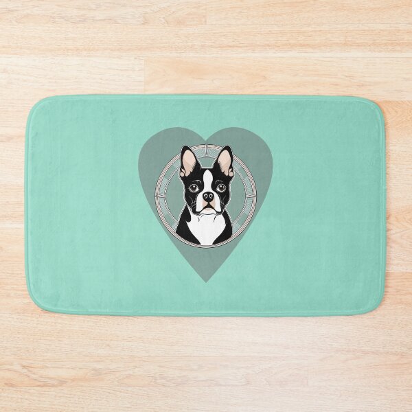 Item preview, Love Bostons (Terriers) Tall Blue Heart & circle frame designed and sold by Rogue Wizard.