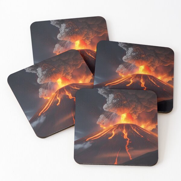 Item preview, Volcano with fire storm at night designed and sold by Volcano17.