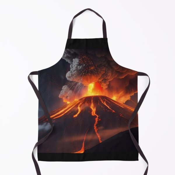 Item preview, Volcano with fire storm at night designed and sold by Volcano17.
