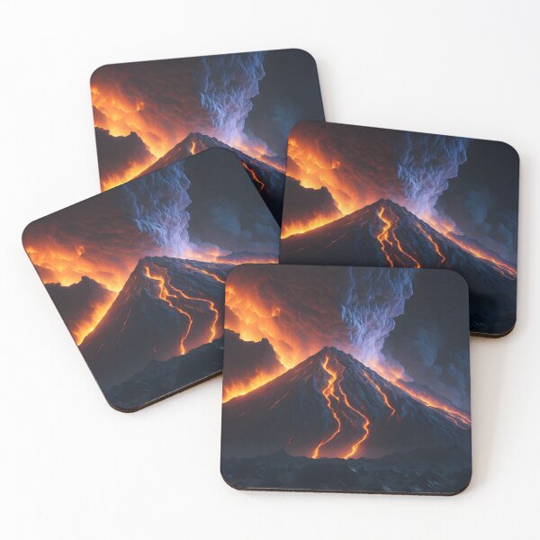 Item preview, Volcano exploding very strong in night dark with lava out designed and sold by Volcano17.