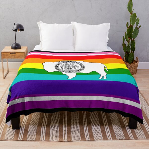 Item preview, State of Wyoming Gilbert Baker Pride Flag designed and sold by WokeBespoke.