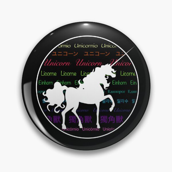 Item preview, White Unicorn in circle color text different languages designed and sold by alexmenar.