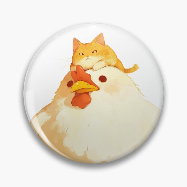 Item preview, Cat on Chicken Cartoon  designed and sold by Bwittaya.