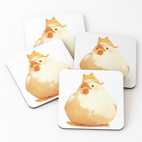 Item preview, Cat on Chicken Cartoon  designed and sold by Bwittaya.