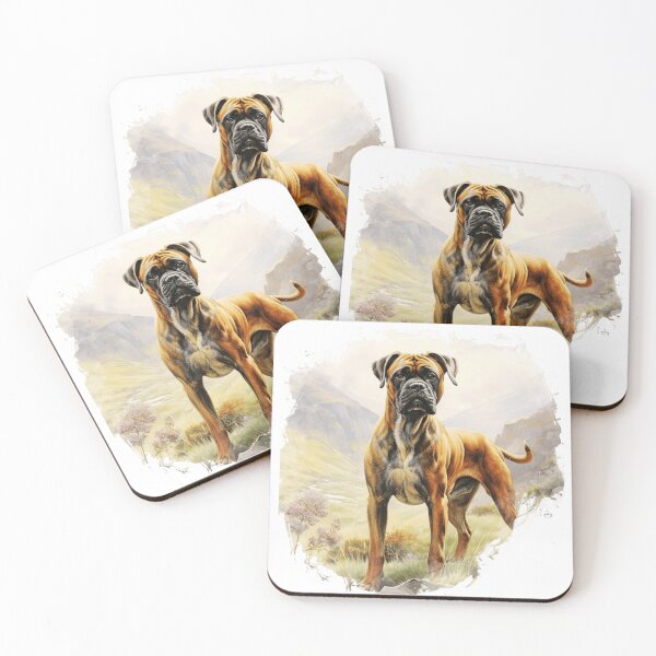 Item preview, Watercolor Boxer Dog Illustration designed and sold by TheAnimalZ00.
