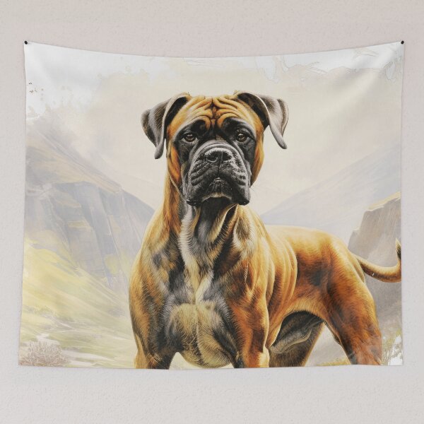 Item preview, Watercolor Boxer Dog Illustration designed and sold by TheAnimalZ00.