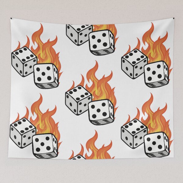 Item preview, Dice on Fire designed and sold by Katherine Mandeville.