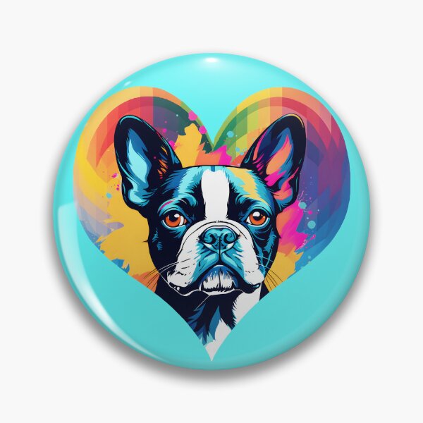 Item preview, Love Bostons (Terriers) Vibrant Colorful Palette Heart Frame designed and sold by Rogue Wizard.