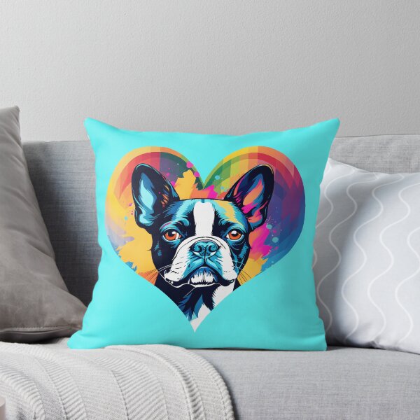 Item preview, Love Bostons (Terriers) Vibrant Colorful Palette Heart Frame designed and sold by Rogue Wizard.