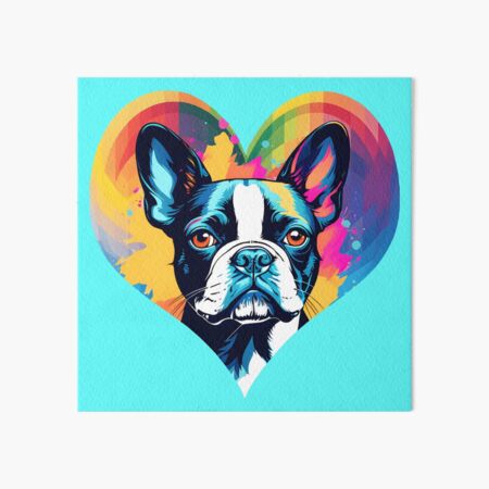 Item preview, Love Bostons (Terriers) Vibrant Colorful Palette Heart Frame designed and sold by Rogue Wizard.