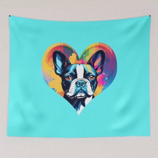 Item preview, Love Bostons (Terriers) Vibrant Colorful Palette Heart Frame designed and sold by Rogue Wizard.