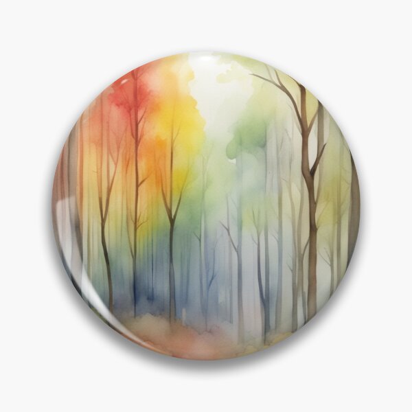 Item preview, Rainbow Forest Watercolor Art. Landscape Watercolor Forest Art designed and sold by kakarikihill.