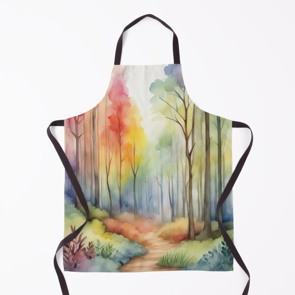 Item preview, Rainbow Forest Watercolor Art. Landscape Watercolor Forest Art designed and sold by kakarikihill.