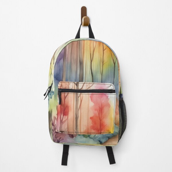 Item preview, Rainbow Forest Watercolor Art. Landscape Watercolor Forest Art designed and sold by kakarikihill.