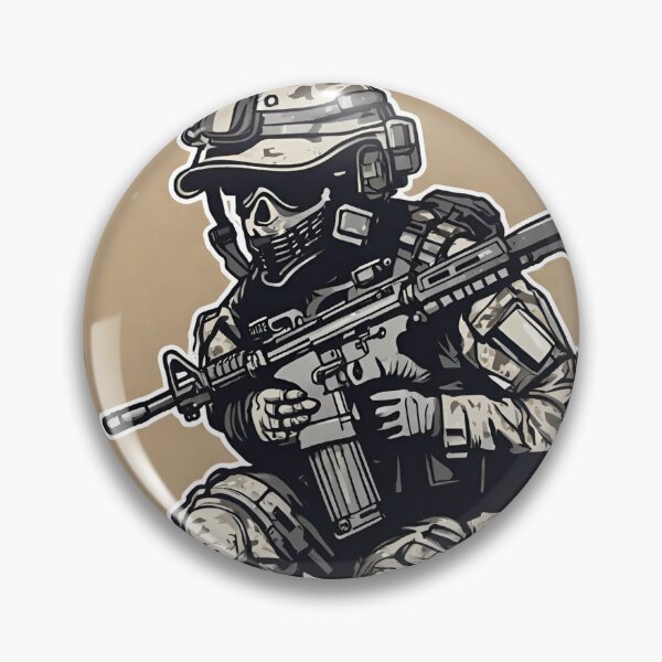 Item preview, Tactical Soldier Military Drawing of Soldier in Gear with Gun designed and sold by Motivvv.
