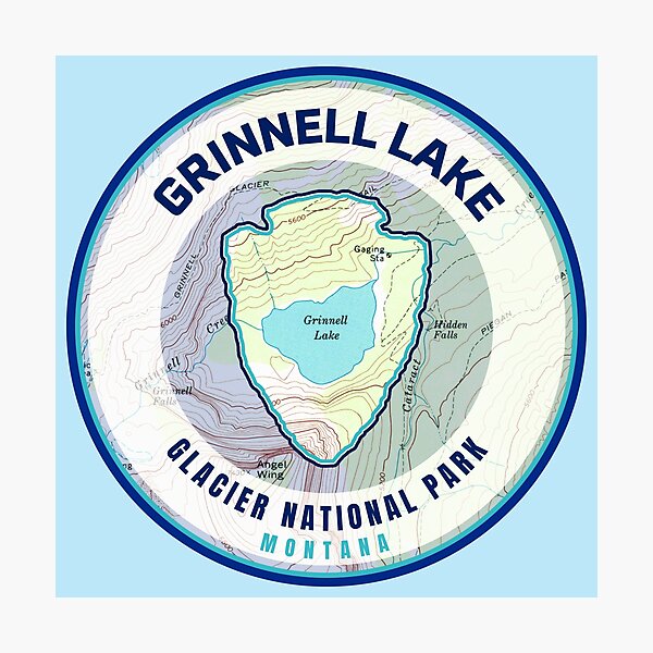 Item preview, Glacier Souvenir Map - Grinnell Lake designed and sold by Willz Designz.