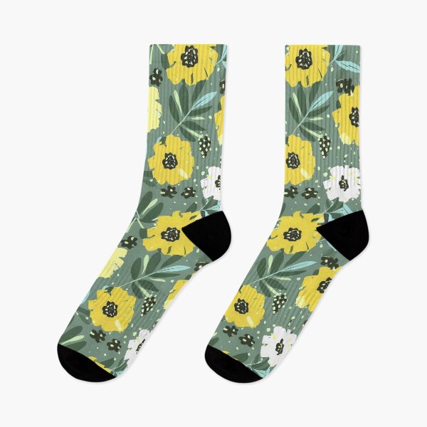Item preview, Shades of Yellow Flowers - Collection of Flowers in a Pattern - Minimalist - Vintage Retro Style designed and sold by Loving Nature Gifts.