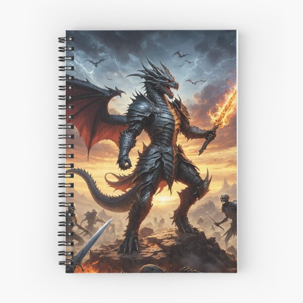 Item preview, Dragon Warrior Fighting a Skeleton Army designed and sold by Zestpond.
