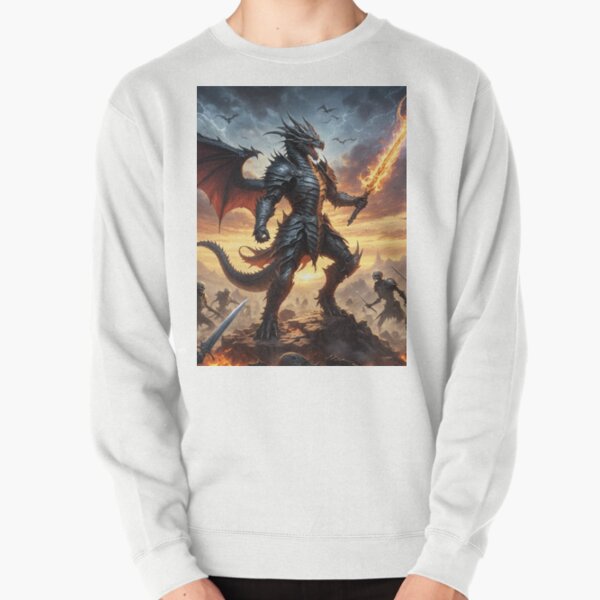 Item preview, Dragon Warrior Fighting a Skeleton Army designed and sold by Zestpond.