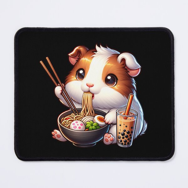 Item preview, Anime Kawaii Guinea Pig Eating Ramen & Drinking Boba Kids designed and sold by ahmed2751989.