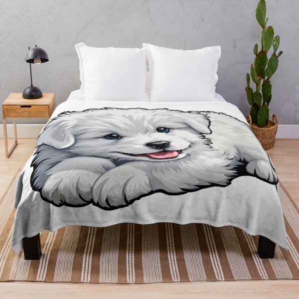Item preview, A Cute Adorable Fluffy White Alaska Puppy designed and sold by MyArt23.