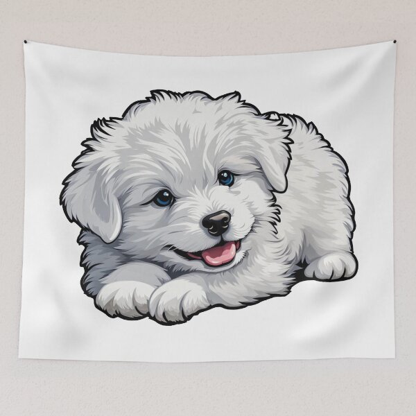 Item preview, A Cute Adorable Fluffy White Alaska Puppy designed and sold by MyArt23.