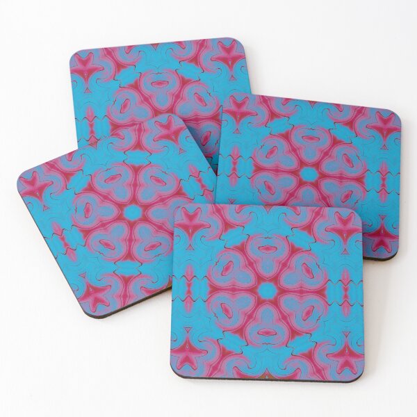 Item preview, Red and Turquoise Blue Hexagon Mandala designed and sold by KeksWorkroom.