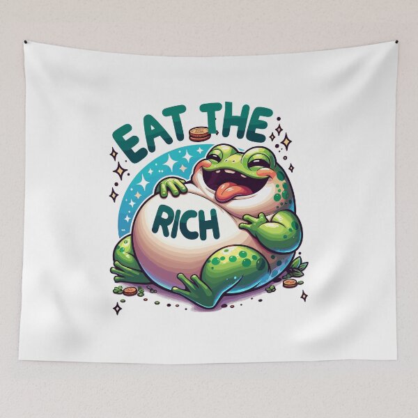 Item preview, eat the rich frog- Rich-Eating Frog-funny  designed and sold by toobel.