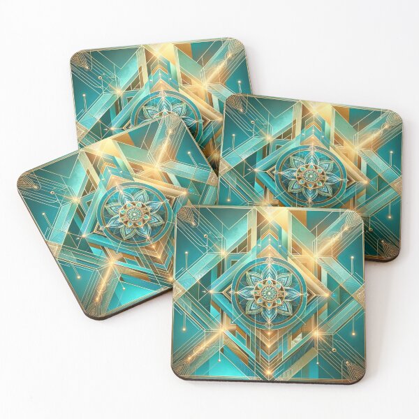Item preview, Turquoise Aqua Diamond Flower Centre designed and sold by Kiwiaroha.