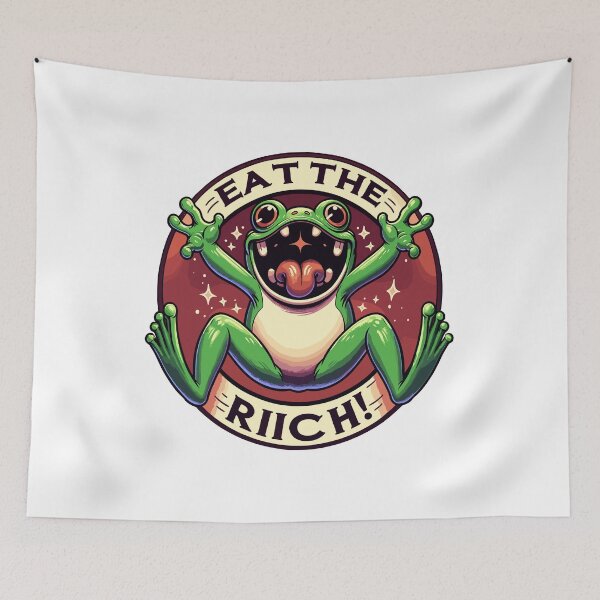 Item preview, Eat The Rich Frog-The Rebellious Frog-funny-green  designed and sold by toobel.